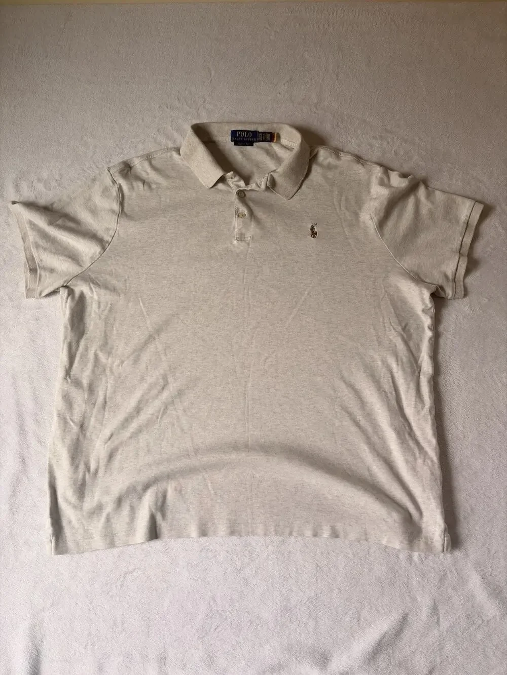 Polo Ralph Lauren Men’s XXL Tall Polo Shirt White Gray